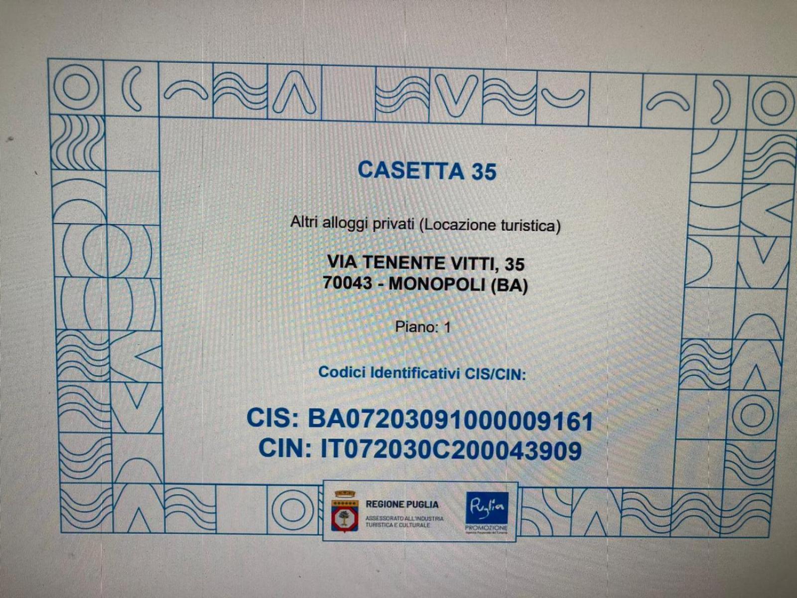 Casetta 35 Monopoli Zewnętrze zdjęcie